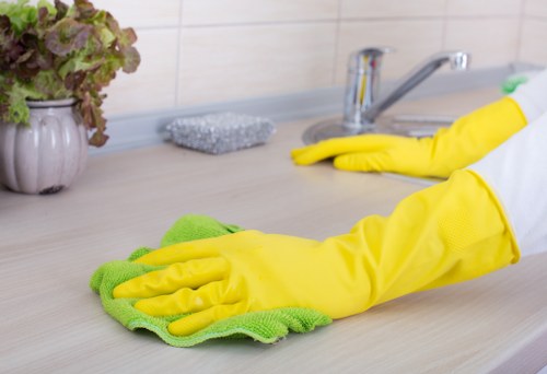 Local cleaning team preparing a West Kensington home for move-in