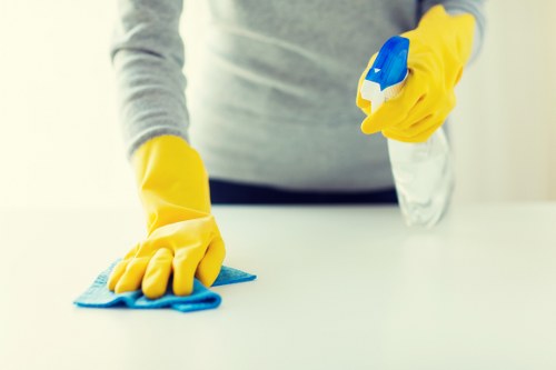Local deep cleaning team preparing a West Kensington property