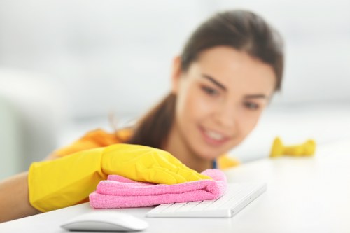 Local office cleaners working in a West Kensington meeting room